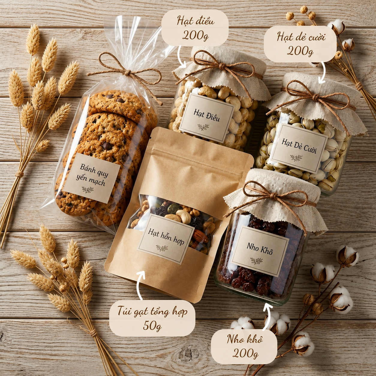 Set Quà Hạt Dinh Dưỡng Thuần Tự Nhiên | EcoSoul 4 Loại Hạt