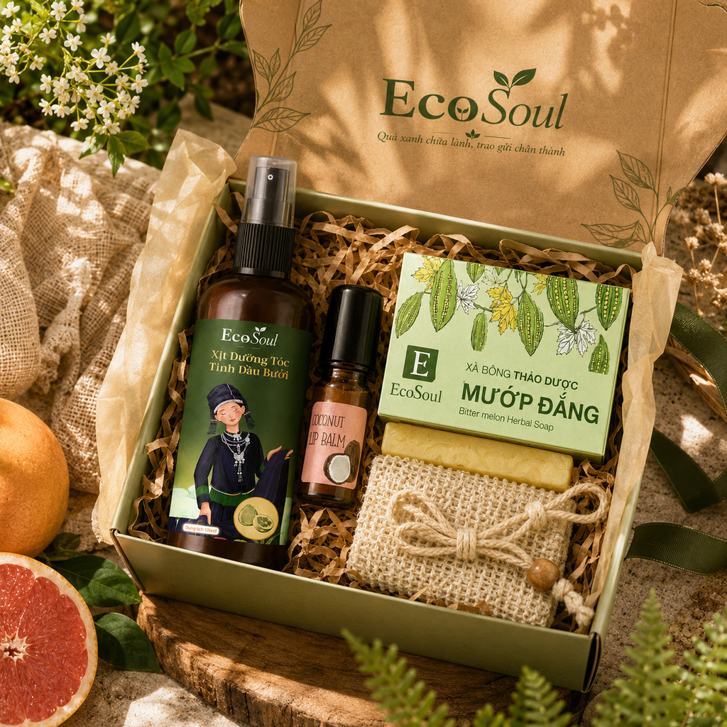 Hộp Quà "Mộc Trọn Vẹn" – Set 3 Sản Phẩm Chăm Sóc Zero-Waste EcoSoul
