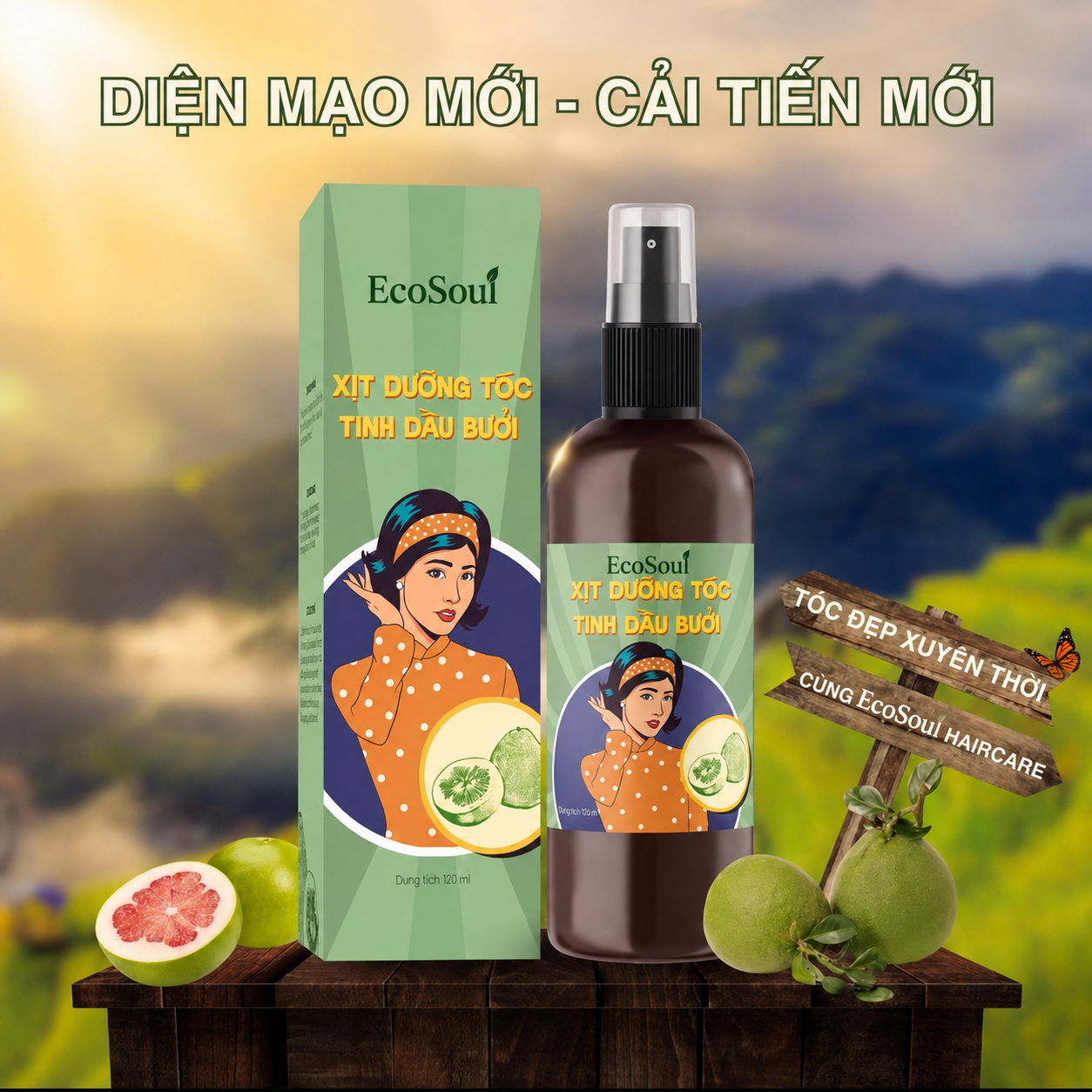 Xịt Dưỡng Tóc Tinh Dầu Bưởi Da Xanh – Kích Thích Mọc Tóc & Giảm Gãy Rụng