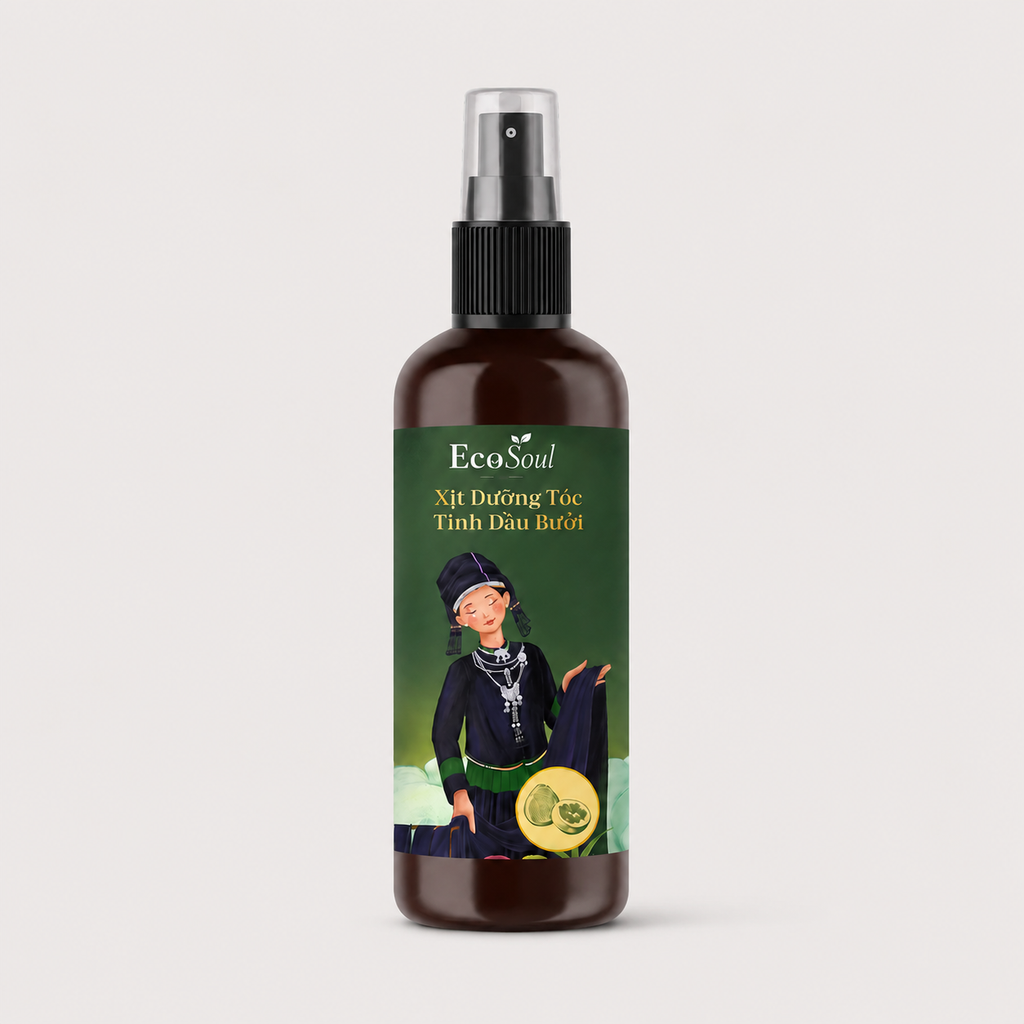 Xịt dưỡng tóc Tinh dầu bưởi da xanh | EcoSoul 120ml