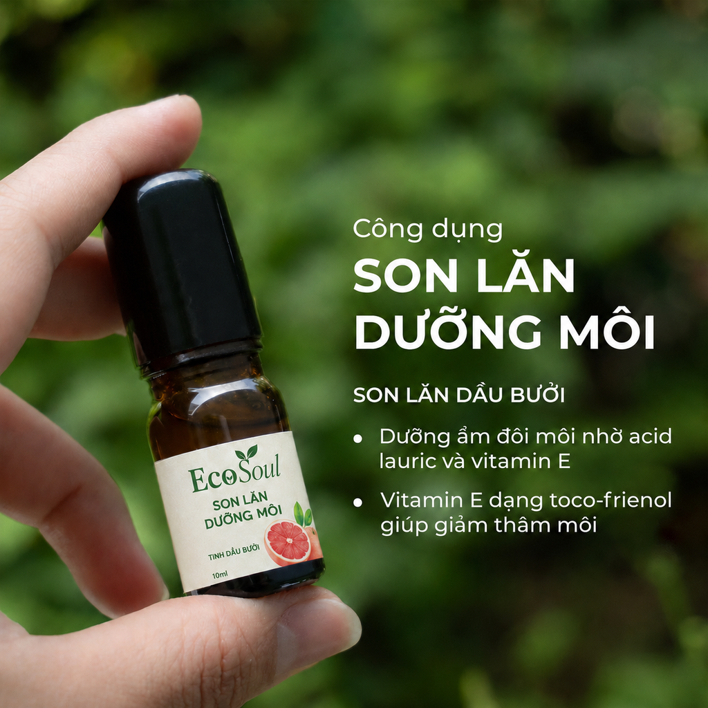 Son lăn dưỡng môi Dầu dừa Bến Tre | EcoSoul 10ml