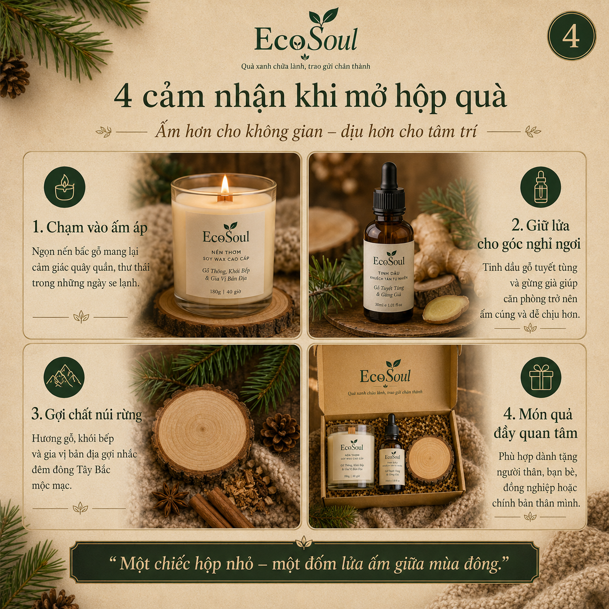 Hộp Quà Đêm Tây Bắc | Lửa hồng giữa ngàn, sưởi ấm tâm hồn - EcoSoul Giftbox
