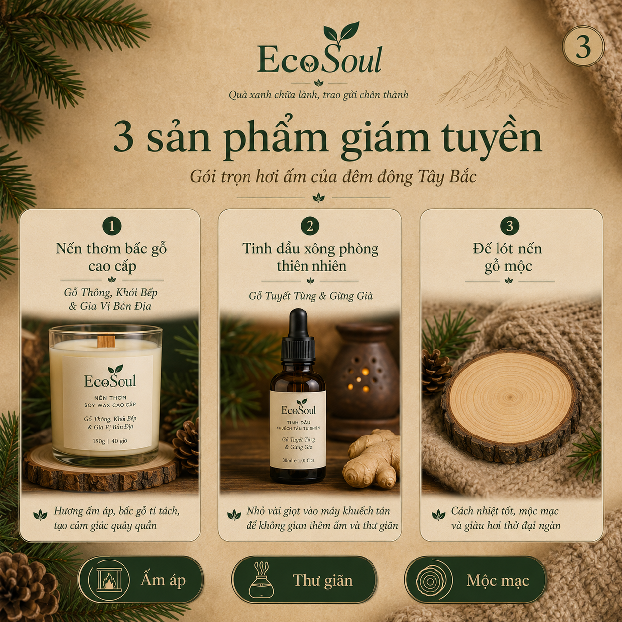 Hộp Quà Đêm Tây Bắc | Lửa hồng giữa ngàn, sưởi ấm tâm hồn - EcoSoul Giftbox