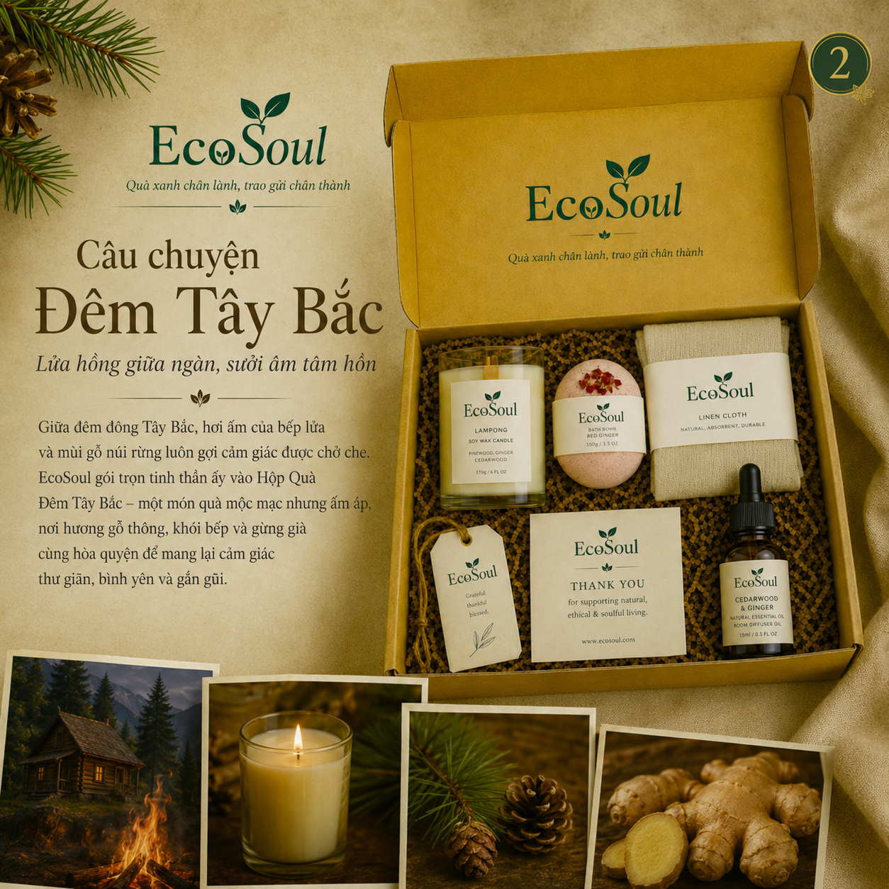 Hộp Quà Đêm Tây Bắc | Lửa hồng giữa ngàn, sưởi ấm tâm hồn - EcoSoul Giftbox