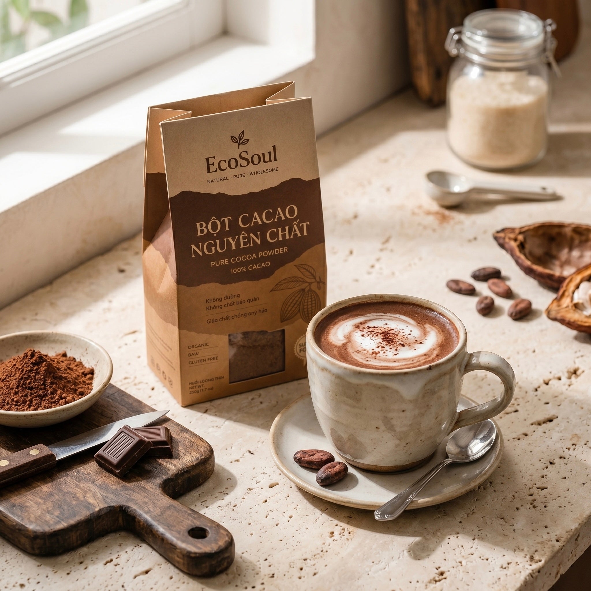 Bột Cacao Nguyên Chất Cao Nguyên | EcoSoul 200g