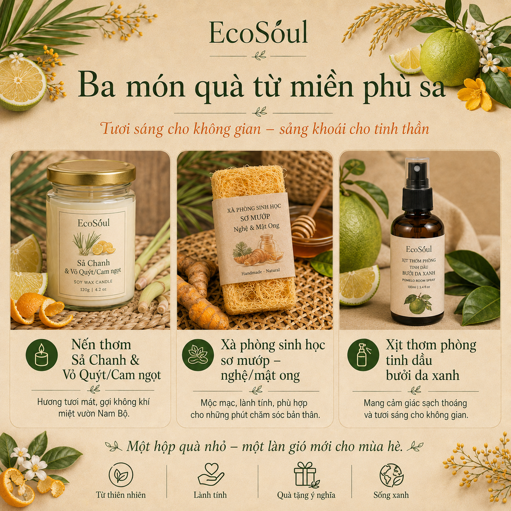 Hộp Quà Mùa Gặt Phù Sa | Hương thơm đồng nội, ấm áp tình quê - EcoSoul Giftbox