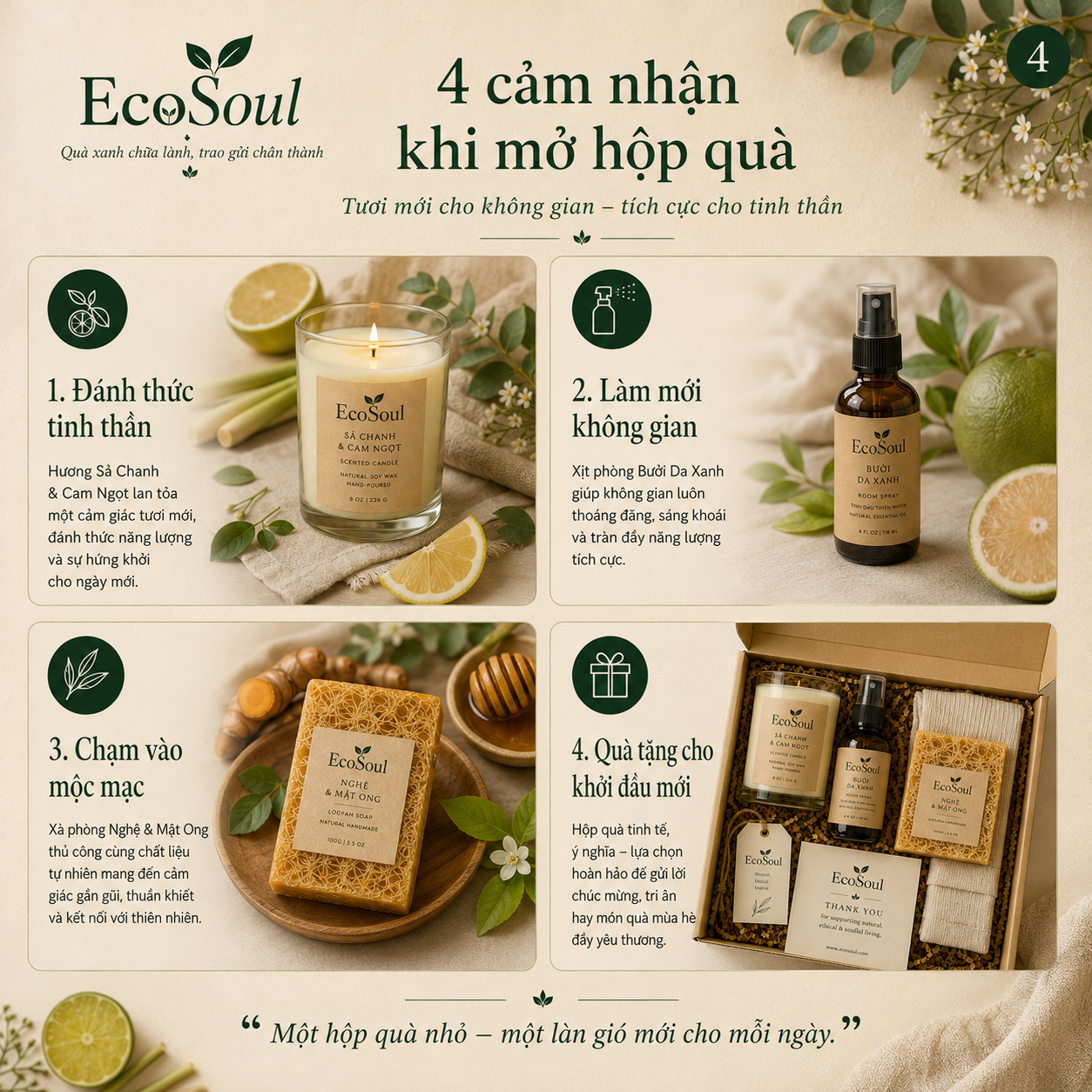 Hộp Quà Mùa Gặt Phù Sa | Hương thơm đồng nội, ấm áp tình quê - EcoSoul Giftbox