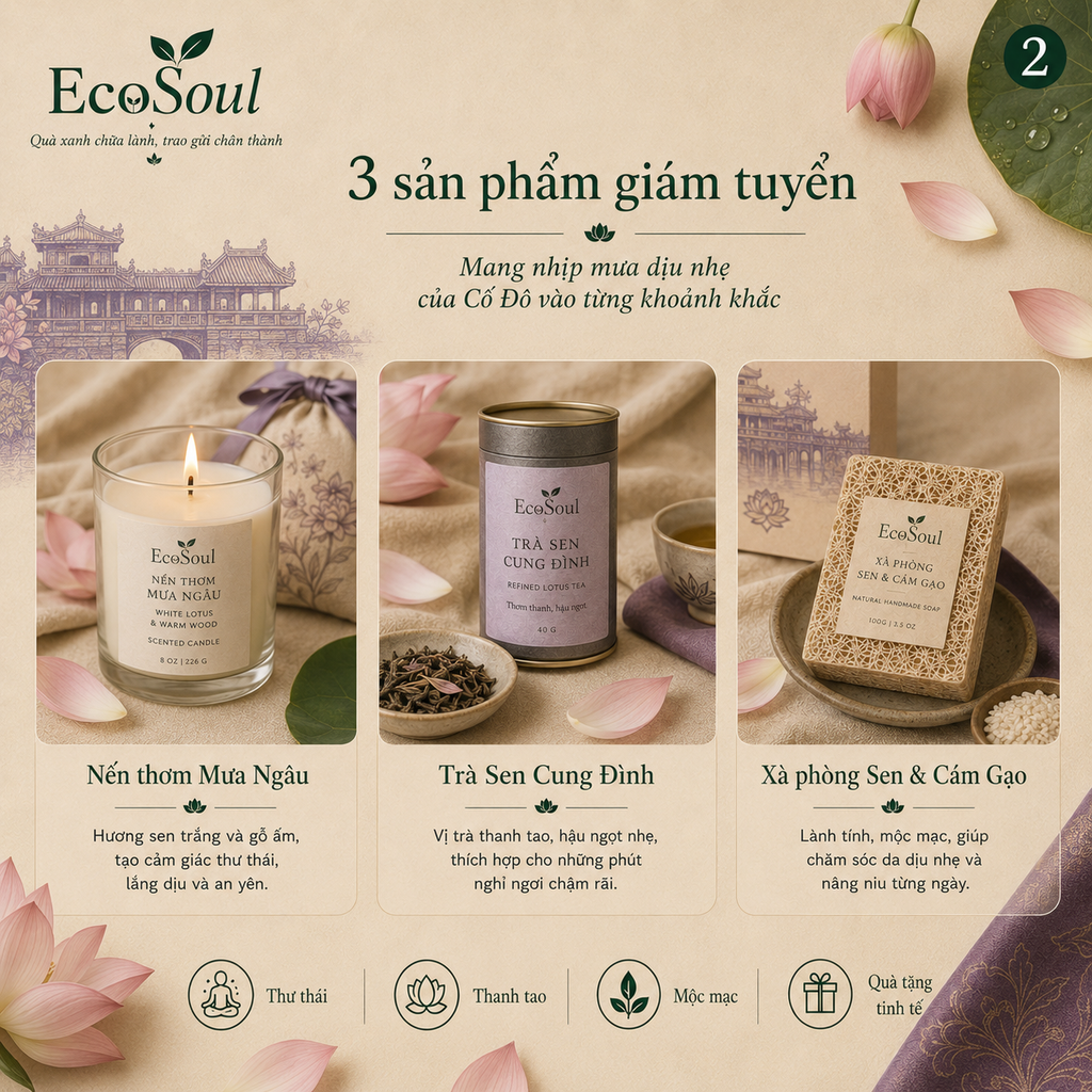 Hộp Quà Mưa Ngâu Cố Đô | Hương trầm cung đình, tĩnh lặng khoảnh khắc - EcoSoul Giftbox