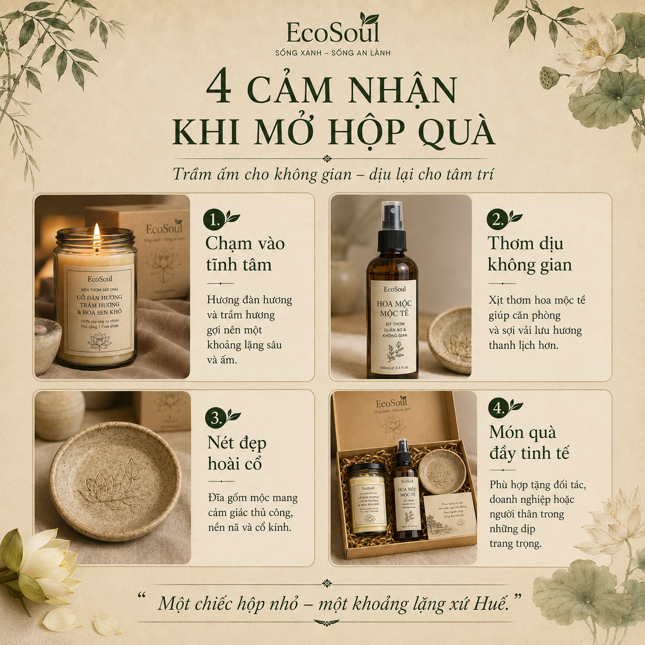 Hộp Quà Mưa Ngâu Cố Đô | Hương trầm cung đình, tĩnh lặng khoảnh khắc - EcoSoul Giftbox