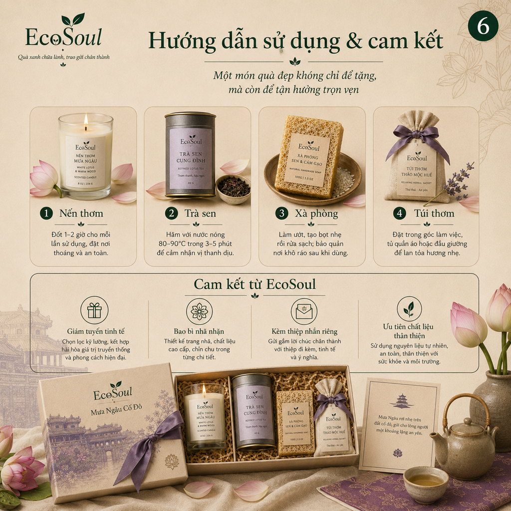 Hộp Quà Mưa Ngâu Cố Đô | Hương trầm cung đình, tĩnh lặng khoảnh khắc - EcoSoul Giftbox