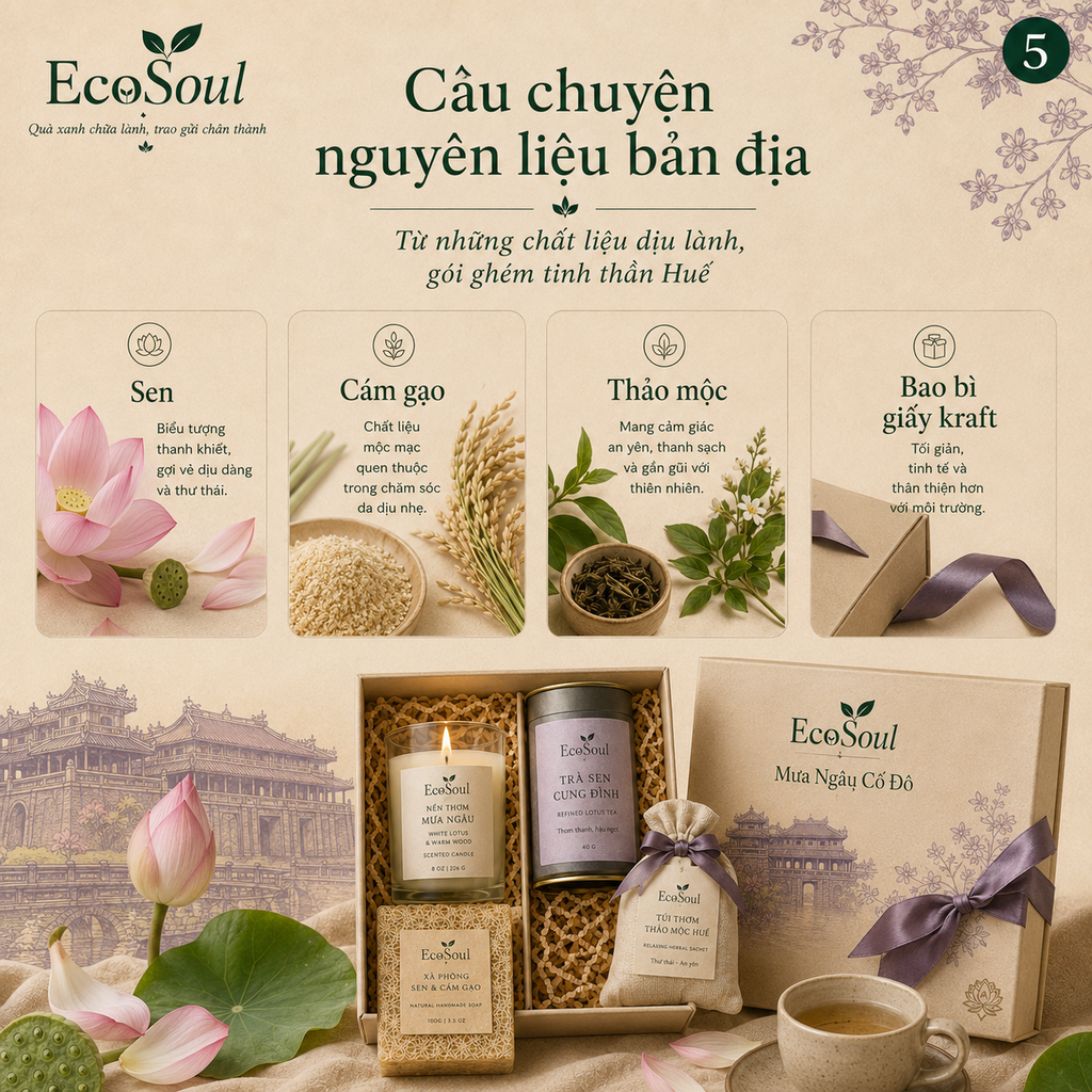 Hộp Quà Mưa Ngâu Cố Đô | Hương trầm cung đình, tĩnh lặng khoảnh khắc - EcoSoul Giftbox