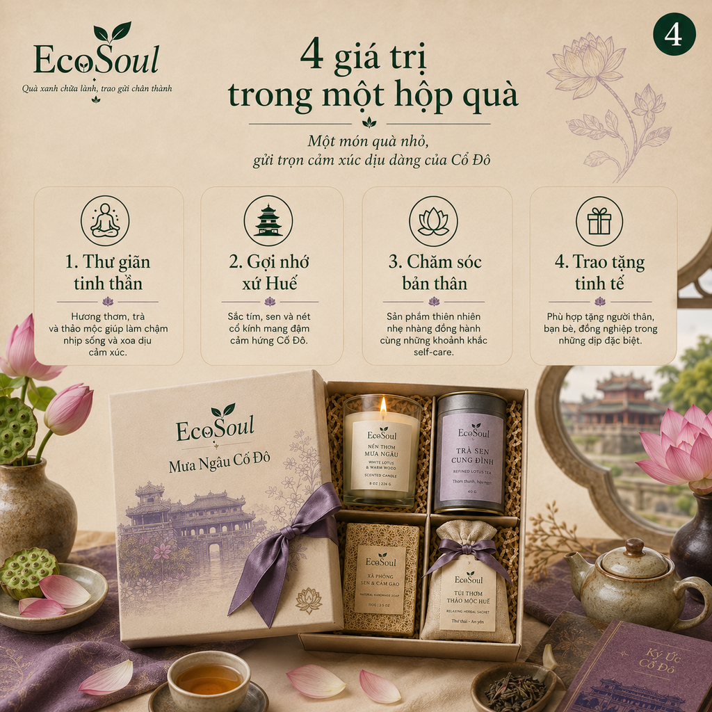 Hộp Quà Mưa Ngâu Cố Đô | Hương trầm cung đình, tĩnh lặng khoảnh khắc - EcoSoul Giftbox