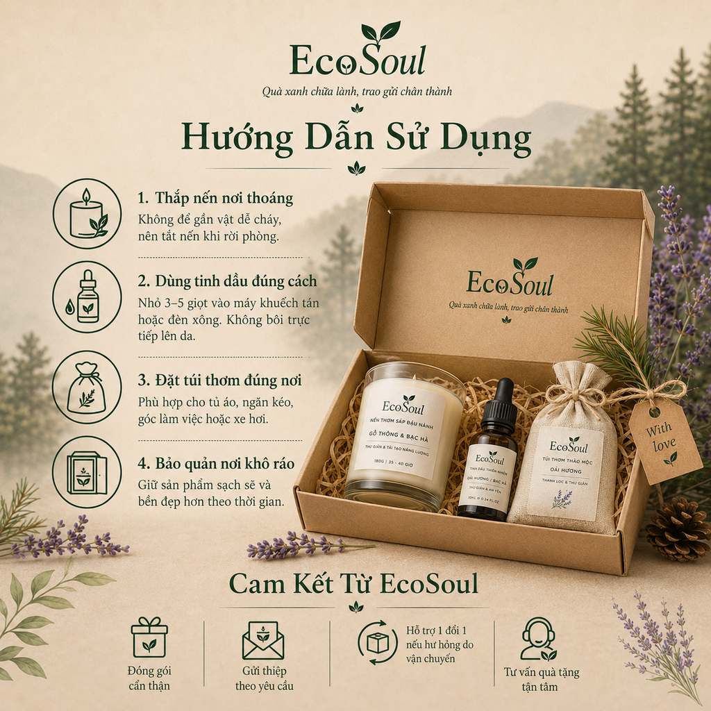 Hộp quà Sương Sớm Đà Lạt | Gói trọn bình yên, vỗ về tâm trí - EcoSoul Giftbox