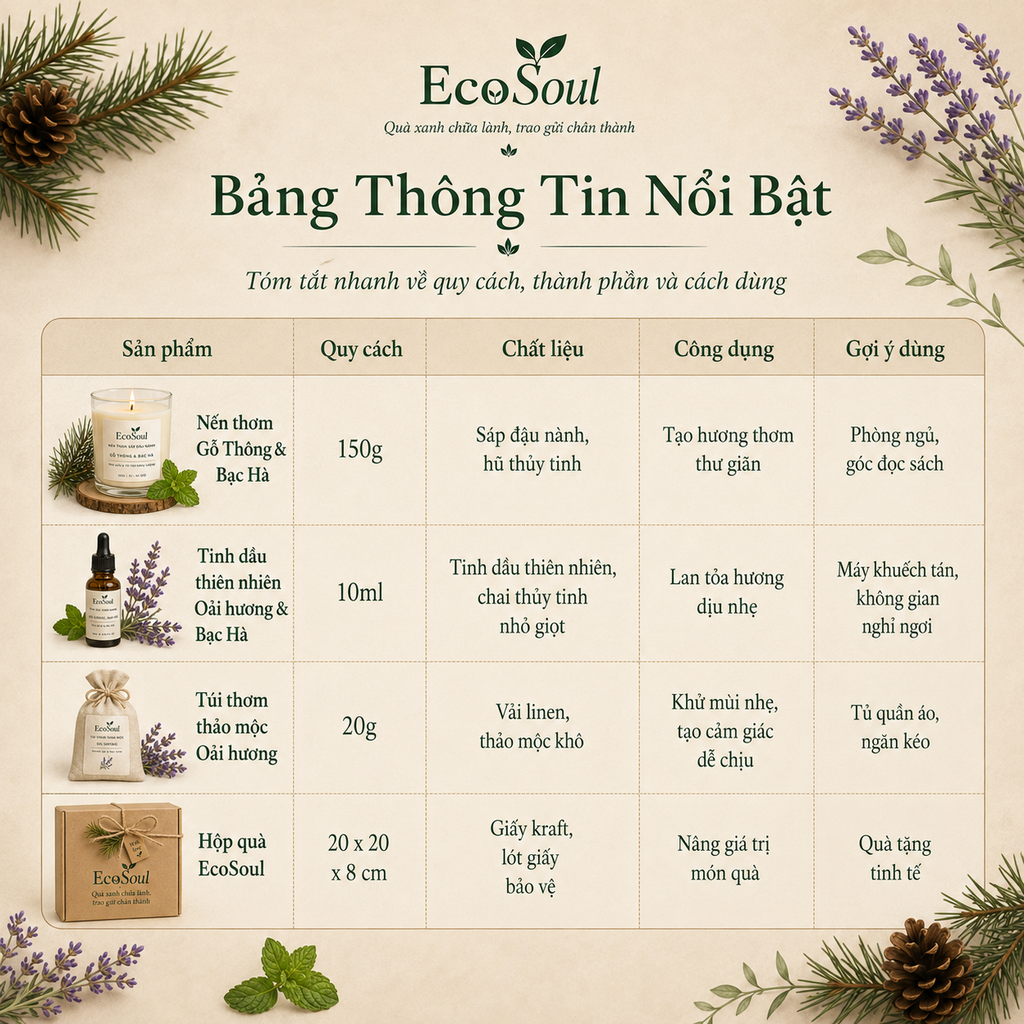 Hộp quà Sương Sớm Đà Lạt | Gói trọn bình yên, vỗ về tâm trí - EcoSoul Giftbox