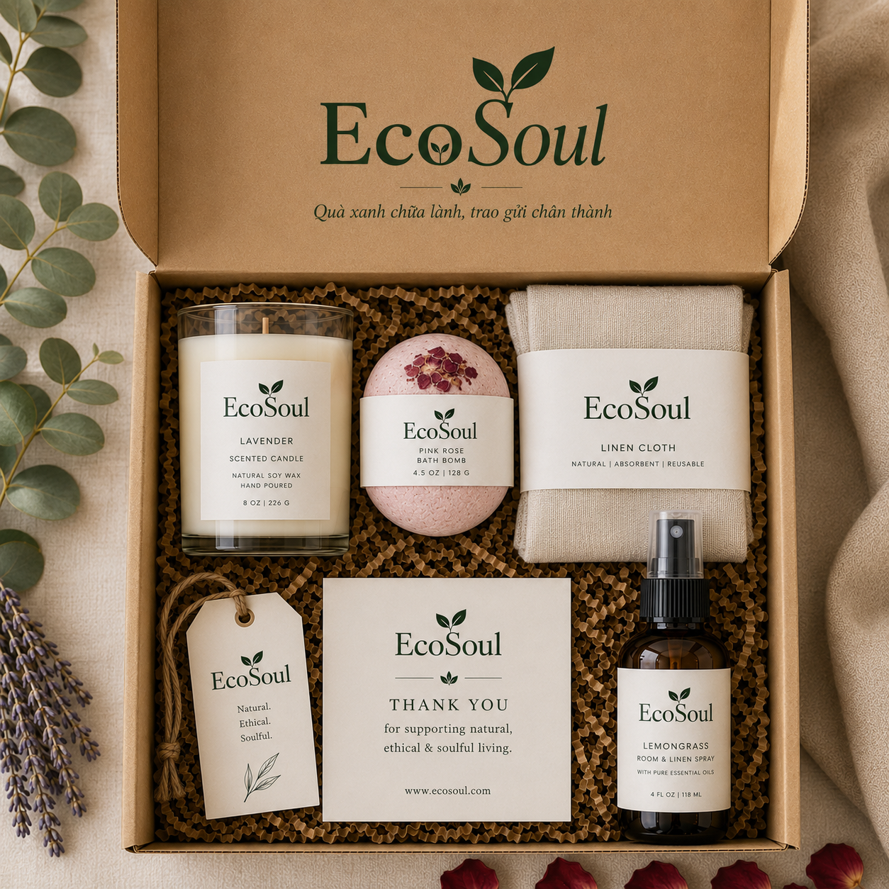 Set  Quà "Hương Thầm" | Sự chăm sóc tinh tế từ sâu bên trong - EcoSoul Giftbox