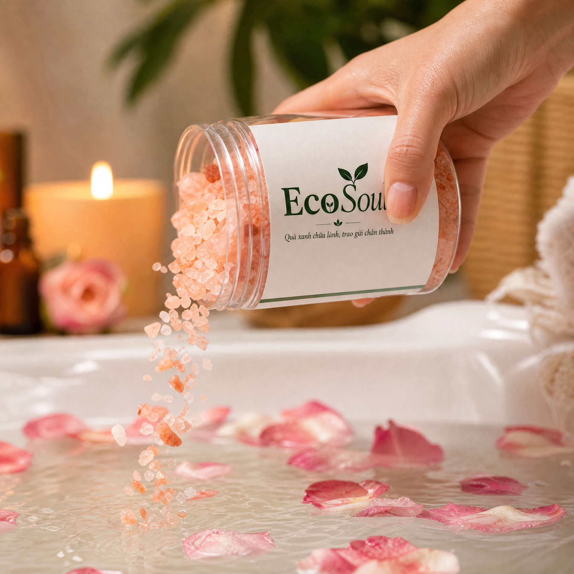 Đá muối hồng Himalaya Cội Nguồn | EcoSoul 250g