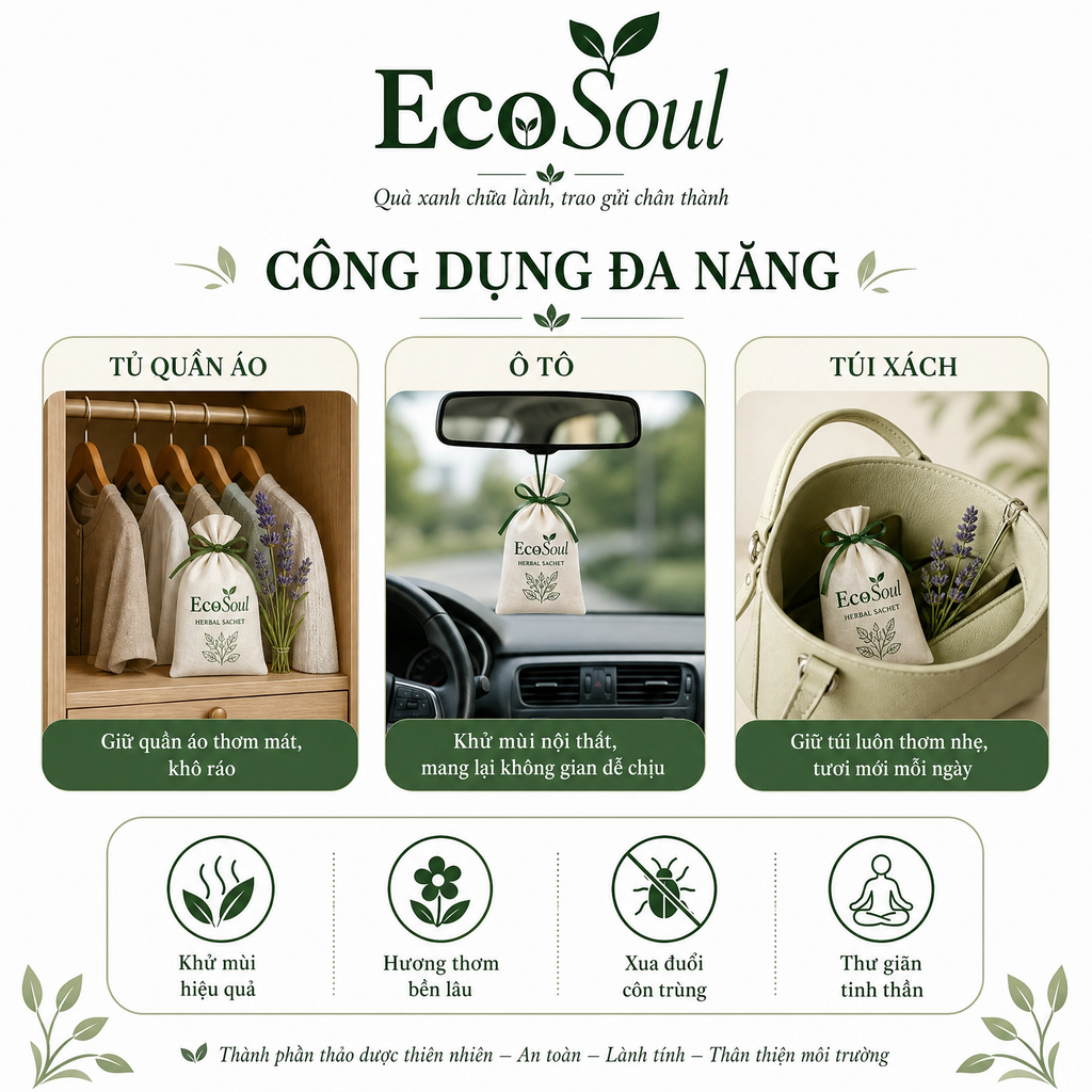 Túi thơm Thảo Mộc Bản Nguyên | EcoSoul 50g
