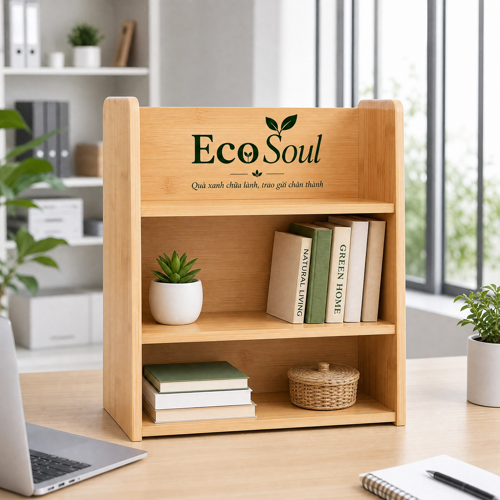 Kệ sách tre Mini Bamboo Bookshelf - EcoSoul
