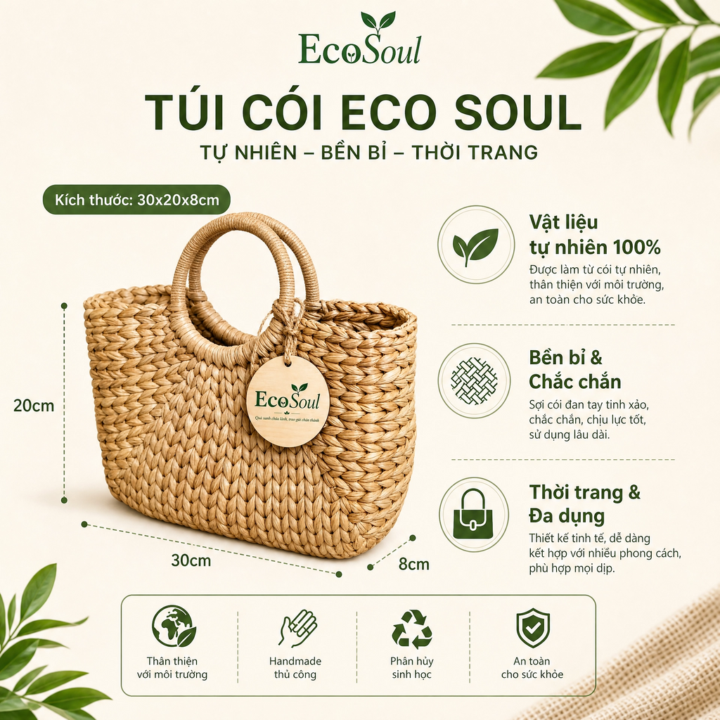 Túi cói thủ công | EcoSoul