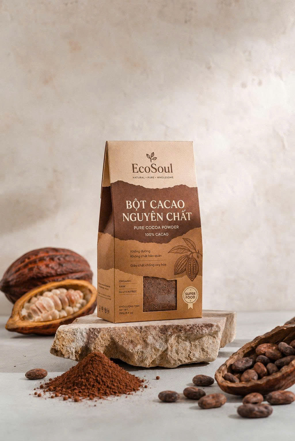 Bột Cacao Nguyên Chất Cao Nguyên 200g