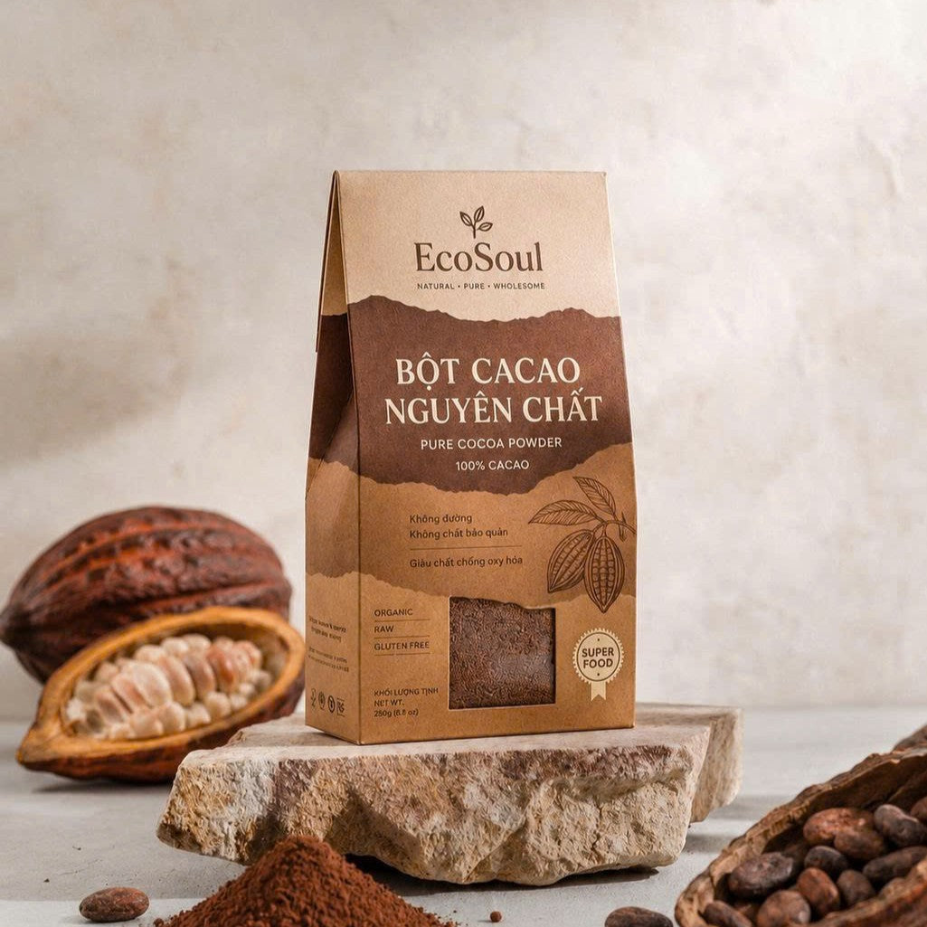 Bột Cacao Nguyên Chất Cao Nguyên | EcoSoul 200g