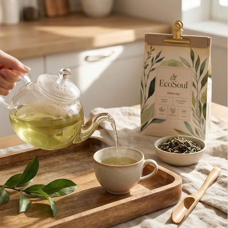 Trà Xanh Thiên Nhiên Nguyên Lá | EcoSoul 200g