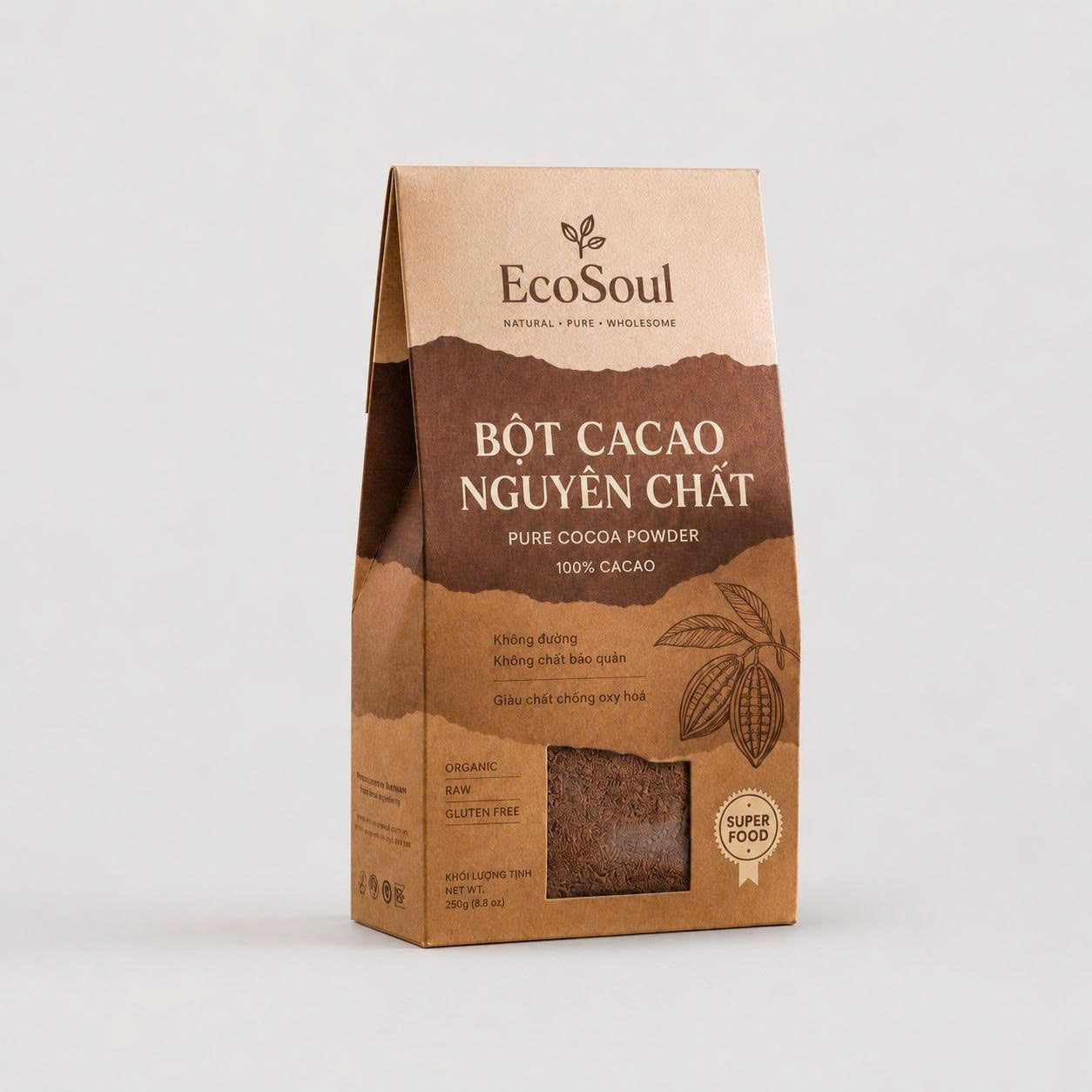 Bột Cacao Nguyên Chất Cao Nguyên | EcoSoul 200g